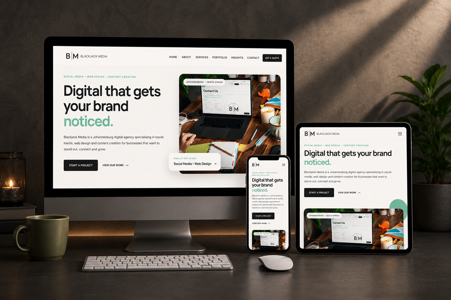 Blackjack Media website design by Bix Web