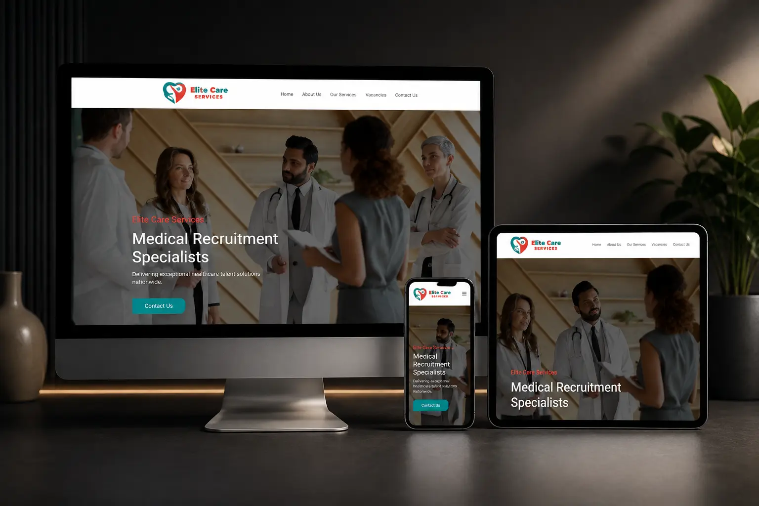 Elite Care website designed by Bix Web