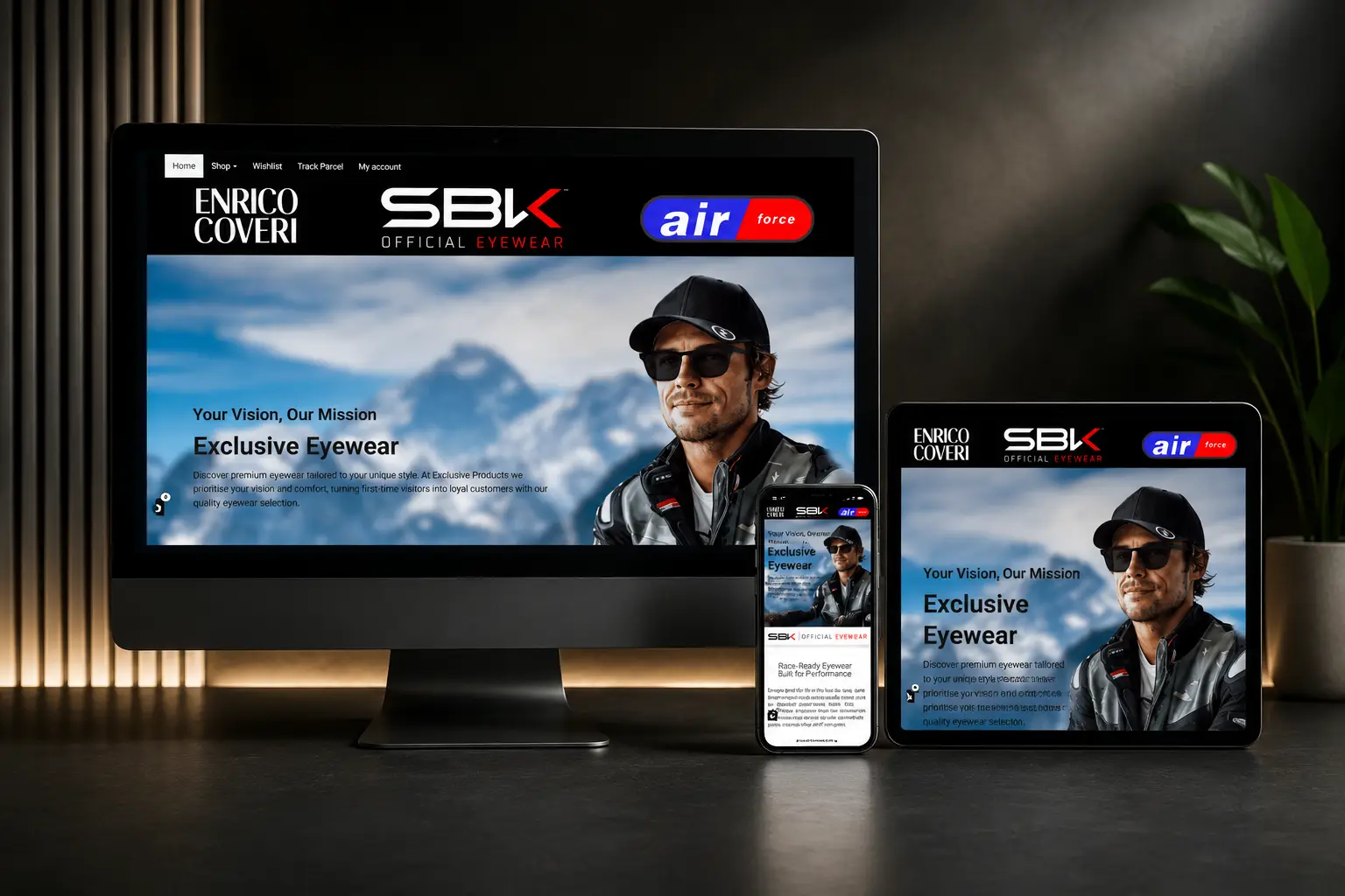 Exclusive Products website designed by Bix Web