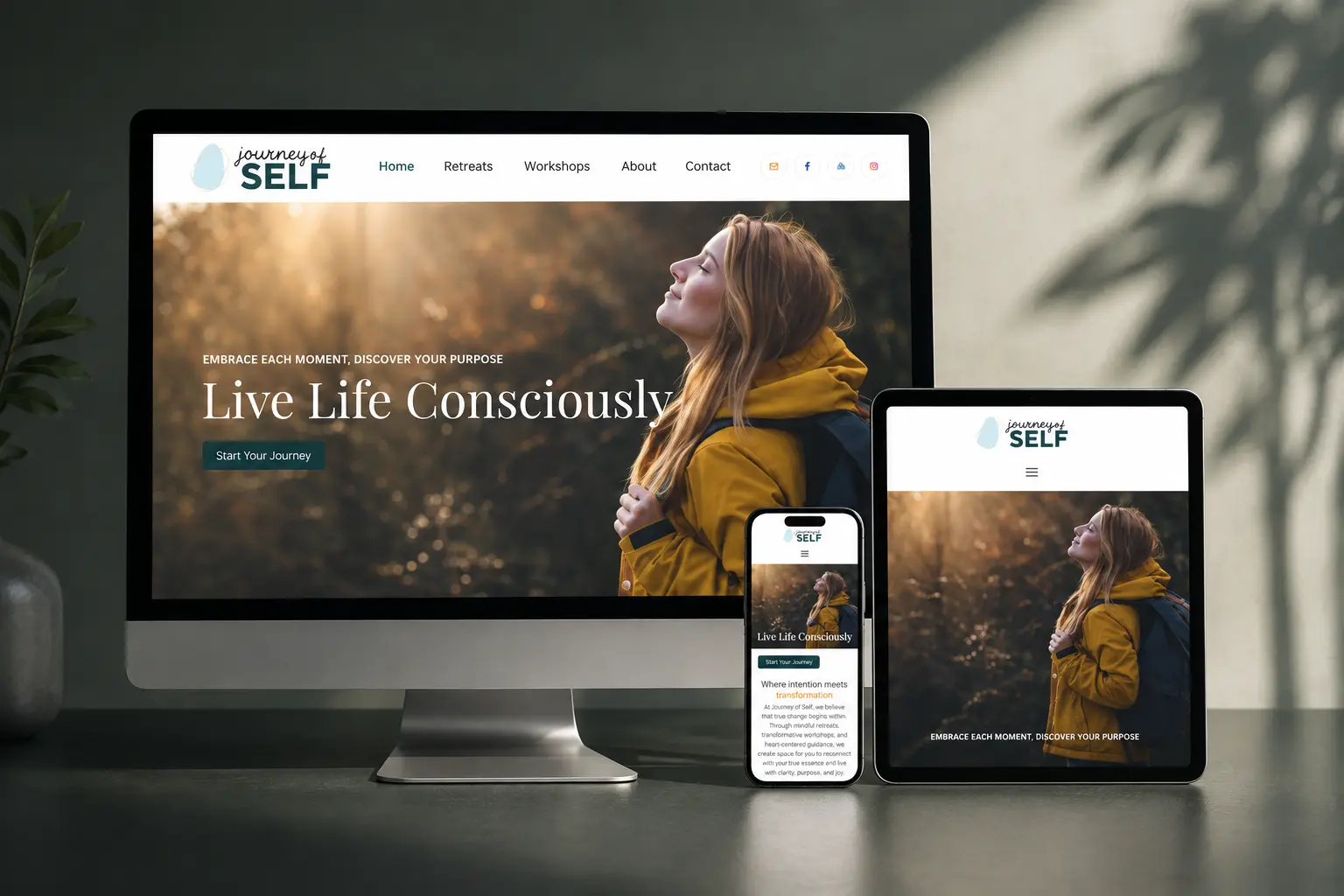 Journey of Self website designed by Bix Web